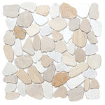 Emser Tile - Cultura Summer 12"x12" Pebbles Mosaic Tile, Set of 10 - Cultura is comprised of first-rate natural stone, fabricated into an intriguing pebble configuration. An array of solid colors and blends are available in a subtle honed finish on a 12x12 interlocking mesh. Cultura may be installed on shower walls or floors.