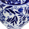 A&B Home 8.5 X 9" Aline Blue and White Floral Round Vase
