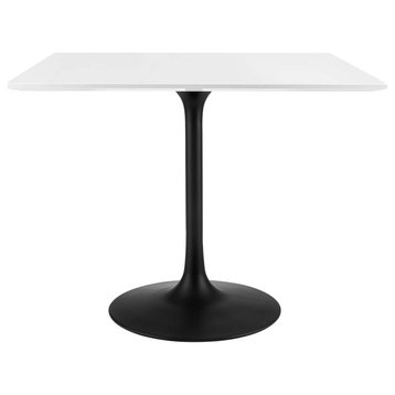 Lippa 36" Square Wood Top Dining Table Black White