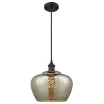 Innovations Lighting - 1-Light Large Fenton 11" Mini Pendant, Matte Black, Glass: Mercury - A truly dynamic fixture, the Ballston fits seamlessly amidst most decor styles. Its sleek design and vast offering of finishes and shade options makes the Ballston an easy choice for all homes.