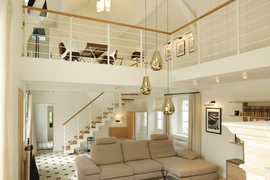 Inspiration pour un grand salon traditionnel.