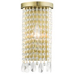 Livex Lighting - Antique Brass Transitional, Dazzling, Modern Classic, Casual Sconce - Decorative finishes complete the beautiful Elizabeth series with a refined quality. Clear crystal frills offer detailed elegance to the design of this single-light antique brass wall sconce.  Attract attention with the bold personality provided by this lovely fixture which is a perfect accent for your living room, hallway, bathroom or bedroom.