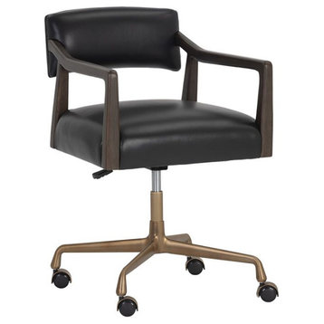 Keagan Office Chair, Cortina Black Leather