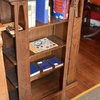 Arts and Crafts Mission Oak Bookcase With Cut Outs and Side Shelves