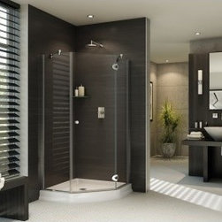 Fleurco Platinum Neo 36" x 36" Neo-Angle Shower Door- Glass to Glass Hinges PNA3 - Bath Products