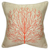 Pillow Decor - Fire Coral 17 x 17 Throw Pillow, Orange
