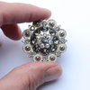 Crystal Drawer Knob with Grey and Iridescence Crystals
