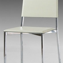 Jonn White Vinyl Dining Chair | white dining furniture | dining room chairs whit