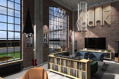 Urban living room photo in Other