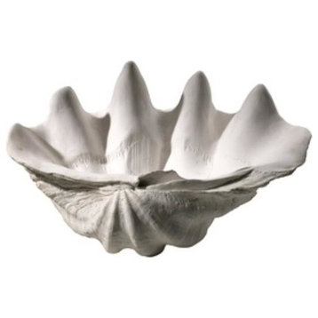 Clam Shell Decorative Bowl, White