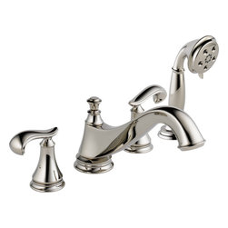 Delta Cassidy Roman Tub w/ Hand Shower Trim - Low Arc Spout - Tub And Shower Faucet Sets