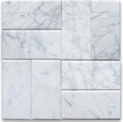 Transitional Wall & Floor Tiles Carrara White Marble Subway Tile 3x6 Tumbled