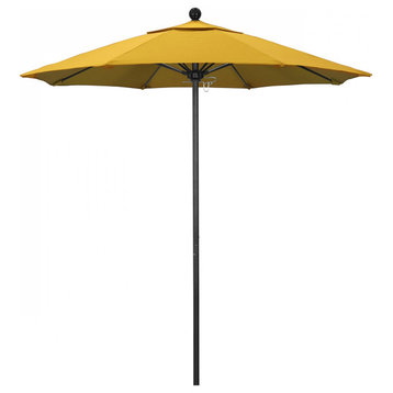 7.5' Patio Umbrella Black Pole Fiberglass Rib Push Lift Sunbrella, Sunflower Yellow