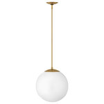 Hinkley Lighting - Hinkley Lighting Warby 1 Light Medium Orb Pendant, Heritage Brass WH - Add a mid-century modern design pop to a multitude of spaces with Warby. The clear glass globe is ideal for vintage-style bulbs. Tailor Warby to your personal style by modifying the length of the stems; or choose to install sconces with the globe either up or down. Vintage style bulbs are available for both sizes.