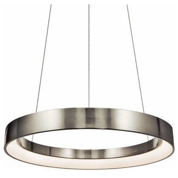 Fornello LED 1-Ring Pendant, Brushed Nickel