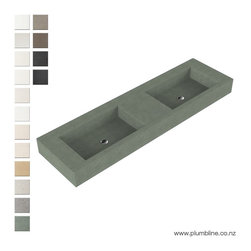 Pastille 1800 Double Stone Vanity Top By Plumbline - Bathroom Basins