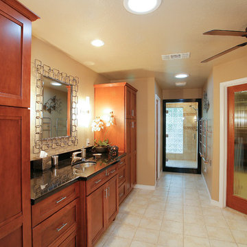 Master bathroom , closet and exercise room