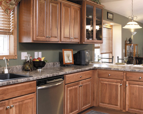 Stained Hickory  Cabinets  Houzz