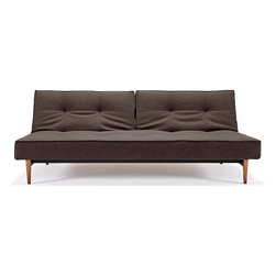 "Innovation" Splitback Begum Dark Brown Sofa Bed / Dark Wood Legs - Futons