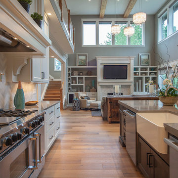 Kitchen + Great Room - The Finleigh - Transitional Craftsman on Corner Lot