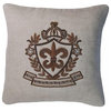 Pillow Throw Zardozi Embroidery 18x18 Dove Gray Chocolate Brown Linen