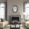 Decorative Glass Mosaic Wall Mirror/Vanity Mirror in Jewel Tone, 32.5x24.5", Black/Gray