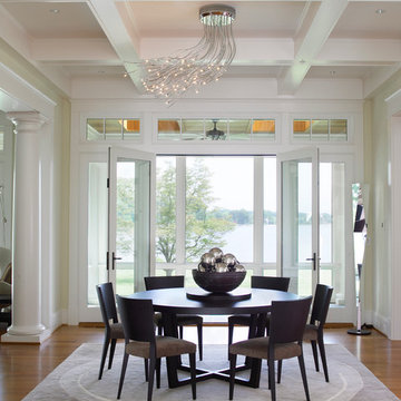 Formal Dining Room opens to waterview