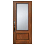 Knockety - 3/4 Lite Fiberglass Door, Clear Glass, Right Hand Inswing - Comes in GunStock finish