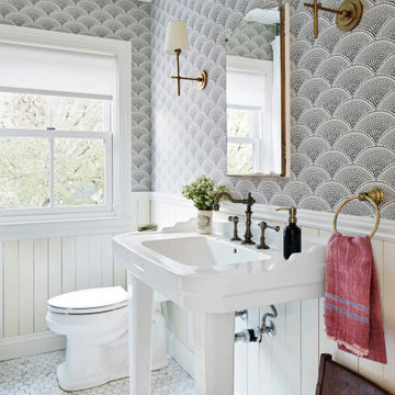 One House, Two Bathrooms: A Classic Modern Bathroom and a Retro Bathroom