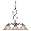 Jazz 3 Lgt Chandelier In Bronze Finish With 10" Amber Marble Glass (236-BRZ-513)