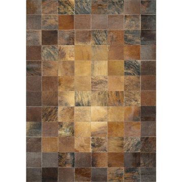 Tile Area Rug, Brown, Rectangle, 3'4"x5'4"