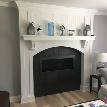 Custom wood fireplace surround