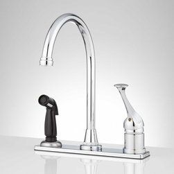 GABE SINGLE-HANDLE KITCHEN FAUCET WITH SIDE SPRAY - CHROME - Kitchen Faucets