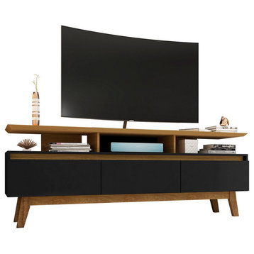 Yonkers 70.86 TV Stand in Black and Cinnamon