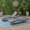 GDF Studio Arthur Outdoor Wicker Chaise Lounges, Gray, Set of 2