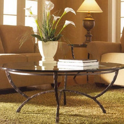 Hudson 50" Round Cocktail Table by Charleston Forge - Side Tables And End Tables