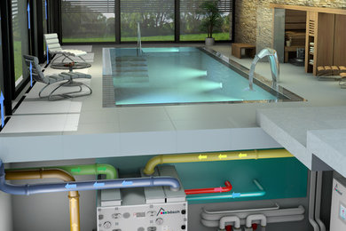 Идея дизайна: бассейн в современном стиле