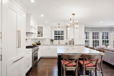 Example of a transitional kitchen design in Chicago