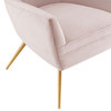 Modway Renata Modern Tufted Performance Velvet Armchair in Pink/Gold