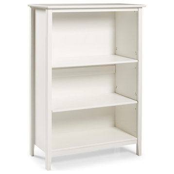 Simplicity 48"H Wood 3-Shelf Bookcase, White