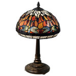 Dale Tiffany - Dale Tiffany STT18309 Tavis Dragonfly, 2 Light Table Lamp, Bronze/Dark Brown - L.C. Tiffany was well known for his use of dragonfTavis Dragonfly 2 Li Antique Bronze Hand  *UL Approved: YES Energy Star Qualified: n/a ADA Certified: n/a  *Number of Lights: 2-*Wattage:60w E12 Candelabra Base bulb(s) *Bulb Included:No *Bulb Type:E12 Candelabra Base *Finish Type:Antique Bronze