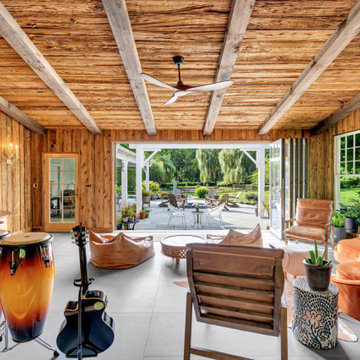 A NJ Sunroom: Harmonious Blending of Inside to Out with Wood Framed Patio Doors