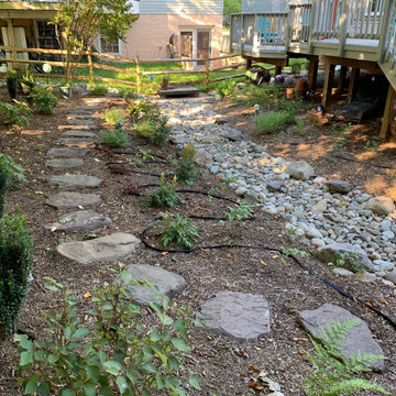 The walkway now provides an enjoyable path through the yard.