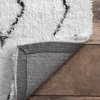 nuLOOM Hand Tufted Beaulah Shag Contemporary Area Rug, White, 7'6"x9'6"
