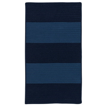 Colonial Mills Rug Newport Textured Stripe Blues Rectangle, 5x8