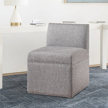 Comfort Pointe Delray Modern Fabric Upholstered Caster Chair in Ashen Gray