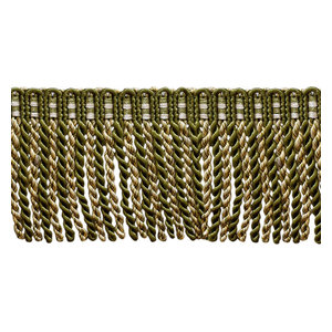 By The Yard Green Lt Gold White 3/" Bullion Fringe Trim Olive Garden