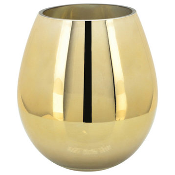 Glass 8" Metallic Vase, Gold