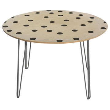 Deny Designs Garima Dhawan Vintage Dots Black Round Table Steel Legs