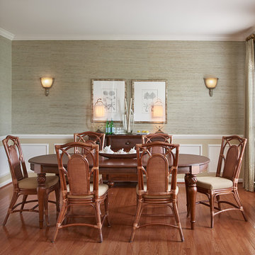 A production built dining room gets a complete custom makeover